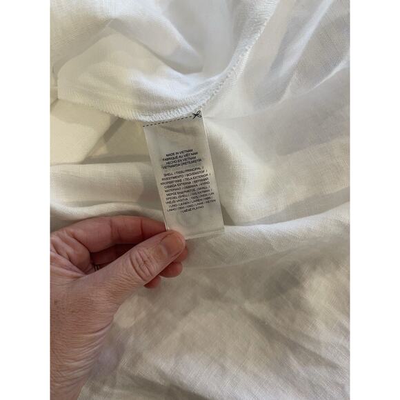 LAUREN RALPH LAUREN 100% Linen Fit & Flare Shirtdress 20W White Pockets NWT - Picture 10 of 10